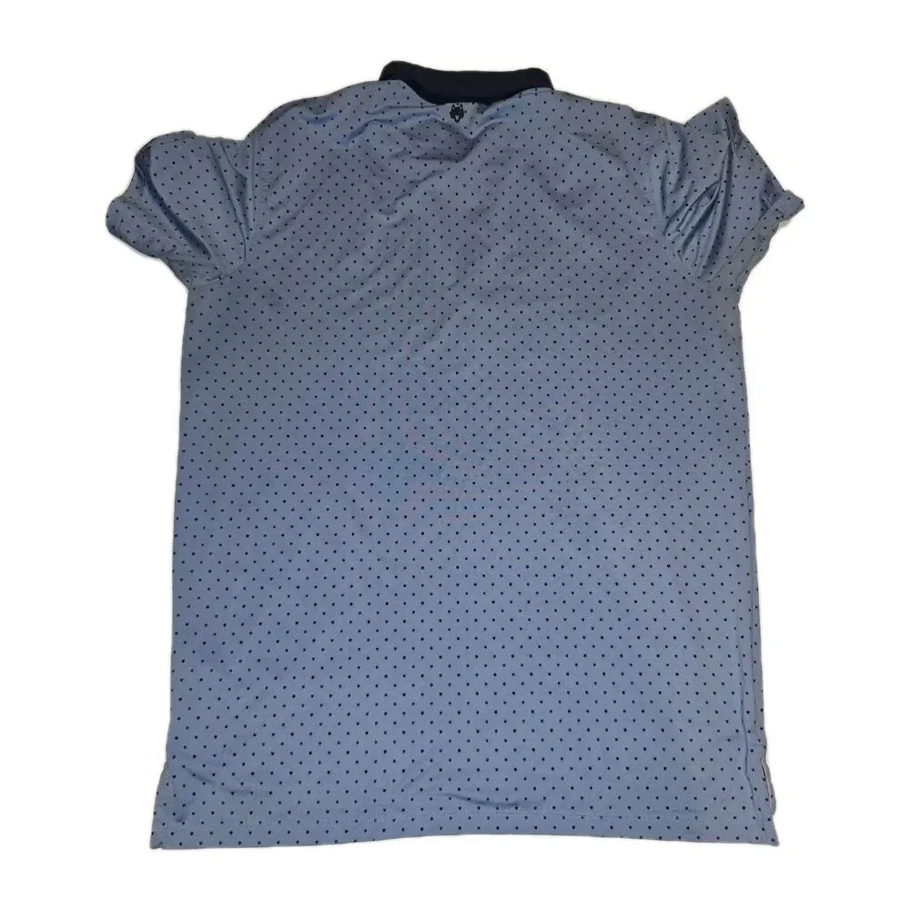Greyson Polo Shirt Mens Medium All Over Print Button Down Golf Stretch Tech